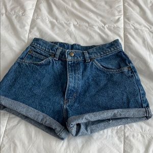 High waisted jean shorts